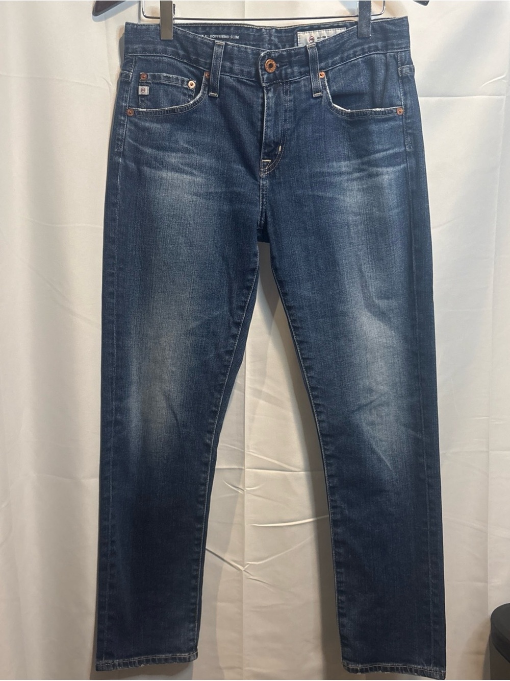 AG Adriano Goldschmied Indigo The Ex Boyfriend Slouchy Slim Straight Jeans